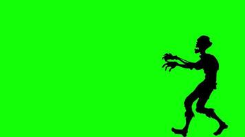 zombie walking loop motion graphics video transparent background with alpha channel