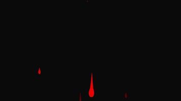 red blood drop loop motion graphics video transparent background with alpha channel