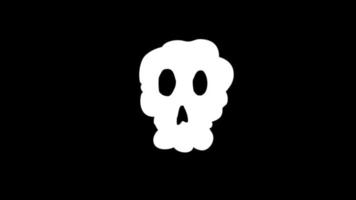 skull blast loop motion graphics video transparent background with alpha channel