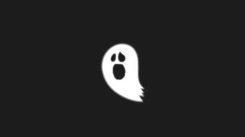 white ghost loop motion graphics video transparent background with alpha channel