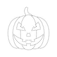 Halloween Pumpkin tracing worksheet for kids vector