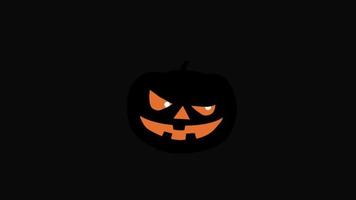 halloween citrouille noire motion graphics vidéo fond transparent avec canal alpha video