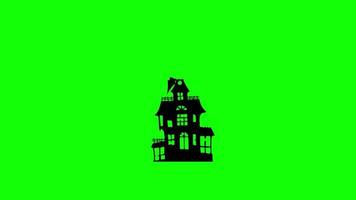 ghost house loop motion graphics video transparent background with alpha channel