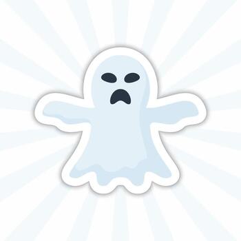 Note sticker with Ghost, vector