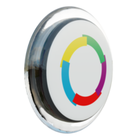 organización internationale de la francophonie vista izquierda 3d texturizado brillante círculo bandera png