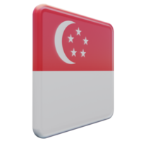 Singapore Left View 3d textured glossy square flag png