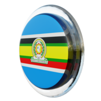 comunidade do leste africano vista direita 3d texturizado bandeira de círculo brilhante png