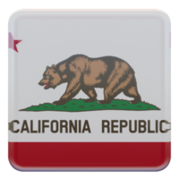 California 3d textured glossy square flag png