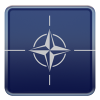 NATO 3d textured glossy square flag png