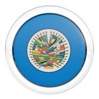 organização dos estados americanos 3d bandeira de círculo brilhante texturizado png