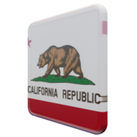 vista derecha de california bandera cuadrada brillante con textura 3d png
