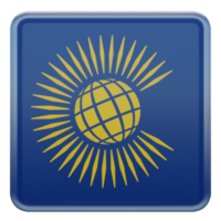 Commonwealth of Nations 3d texturizado bandeira quadrada brilhante png