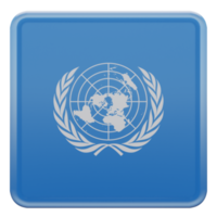 United Nations 3d textured glossy square flag png