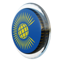 Commonwealth of Nations Rechtsansicht 3D texturierte glänzende Kreisflagge png