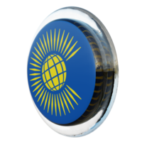 Commonwealth des nations vue droite drapeau de cercle brillant texturé 3d png