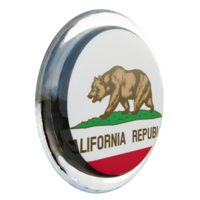 California sinistra Visualizza 3d strutturato lucido cerchio bandiera