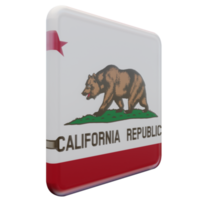 kalifornien vänster se 3d texturerad glansig fyrkant flagga png