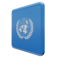 Rechte Ansicht der Vereinten Nationen 3D texturierte glänzende quadratische Flagge png