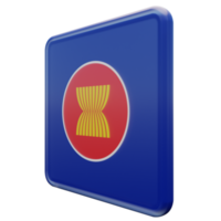 asociación de naciones del sudeste asiático vista derecha bandera cuadrada brillante texturizada en 3d png