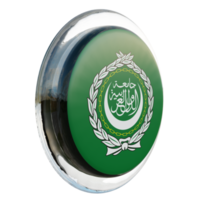 liga árabe vista esquerda 3d bandeira de círculo brilhante texturizado