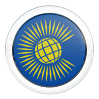 bandeira de círculo brilhante texturizado 3d da comunidade das nações