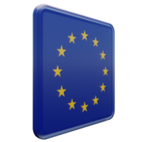unión europea izquierda vista 3d textura brillante bandera cuadrada png