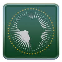 bandeira quadrada brilhante texturizada 3d da união africana