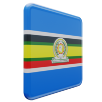 East African Community Left View 3d textured glossy square flag png