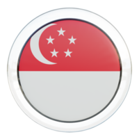 drapeau de cercle brillant texturé 3d de singapour