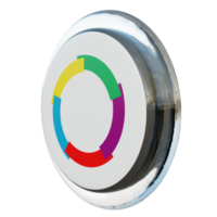 organização internacional de la francophonie visão direita 3d texturizado círculo brilhante bandeira