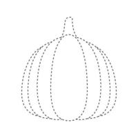 Pumpkin tracing worksheet for kids vector