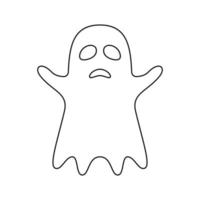 página para colorear con susurro fantasma para niños vector