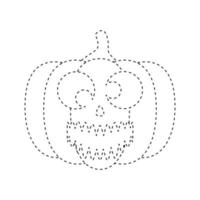 Halloween Pumpkin tracing worksheet for kids vector