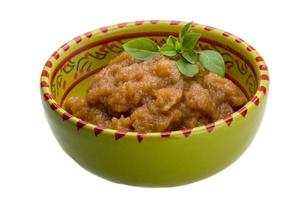 Pollock roe in a bowl on white background photo