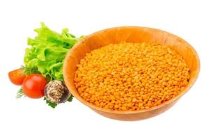 Raw red lentils photo
