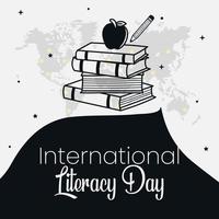 International Literacy Day, 8th September. Open book logo illustration vector. vector