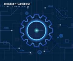 fondo de tecnología de circuito de engranajes con sistema de conexión de datos digitales de alta tecnología y electrónica de computadora vector