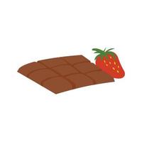 fresas y trozos de chocolate para el diseño, una ilustración vectorial vector