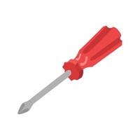 Red color screwdriver  vector illustration  illustration design