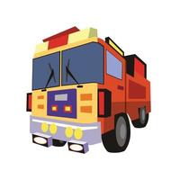 ilustración vectorial plana de un camión de bomberos rojo. Aislado en un fondo blanco. elementos de diseño de vehículos de servicio de rescate vector