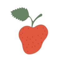 Vector image of a strawberry isolated on a white background.