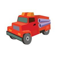 icono plano de camión de bomberos de transporte con ilustración vectorial vector