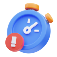 3d rendering of cute icon illustration timeout timer , empty state png