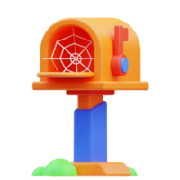 3d rendering of old mailbox cute icon illustration, empty state png