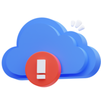 3d rendering of cloud server cute icon illustration is not available, empty state png