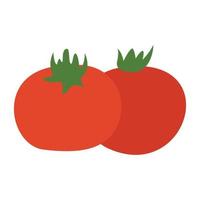 Vector image of two ripe tomatoes flat design, flat composition
