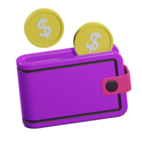 Geldbörse 3D-Symbol png