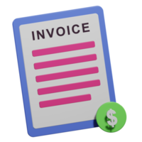 Invoice 3d icon png