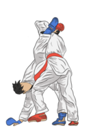 illustration de la pose de coup de pied de taekwondo png