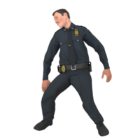 policier homme modélisation 3d png